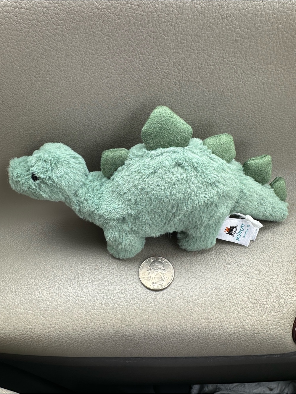 Jellycat Mini Fossilly Stegosaurus Green dinosaur RETIRED SUPER Soft EUC 7”